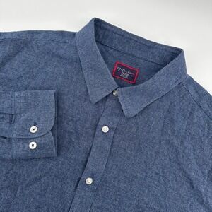 UNTUCKit Veneto WF‎ Mens XL Blue Cotton Button Down Long Sleeve Shirt